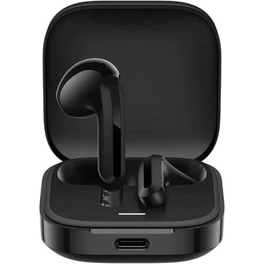 Black Redmi Buds 6 Active Earbuds in charging case