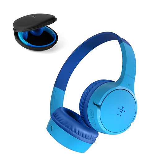 Belkin SoundForm Mini On-Ear Headphones for Kids – Wired & Wireless Blue Color