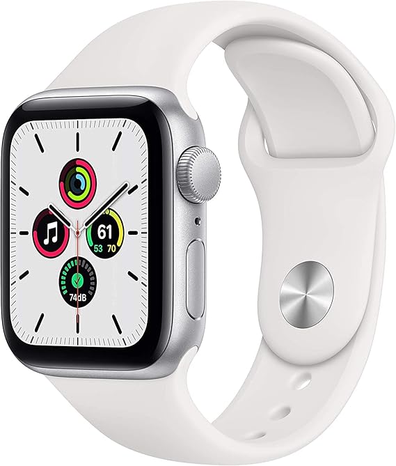 APPLE WATCH SE - SILVER ALUMINIUM CASE WITH WHITE SPORT BAND
