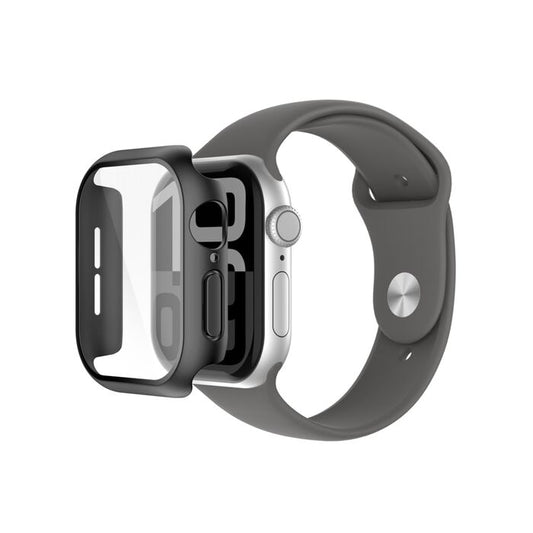 Clear Protective Belkin TemperedCurve 2-in-1 Treated Screen Protector + Bumper for Apple Watch Blck Case -Grey Band