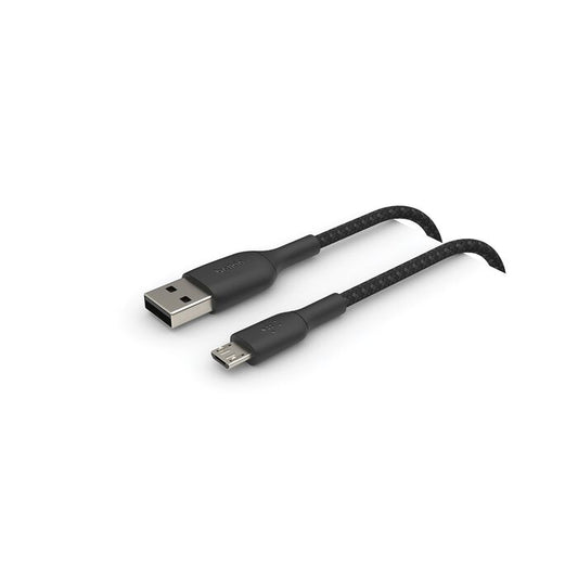Belkin BoostCharge Braided Lightning to USB-C Cable, 2 m, Black / White