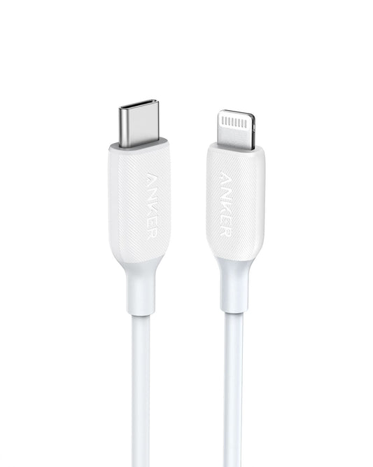 ANKER POWERLINE III USB-C TO LIGHTNING 2.0 CABLE 3FT WHITE