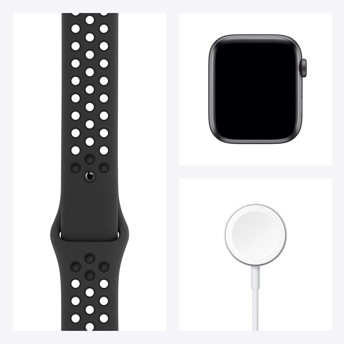 APPLE WATCH NIKE SE SILVER ALUMINIUM CASE WITH PURE PLATINUM/BLACK NIKE SPORT BAND