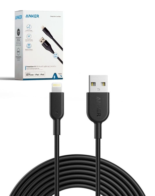 ANKER POWERLINE III USB-A CABLE WITH LIGHTNING CONNECTOR 6FT BLACK