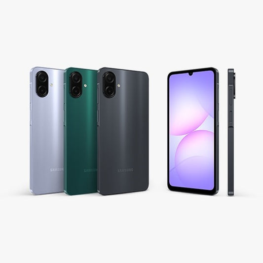 Samsung A07 Front, Back, and Side View