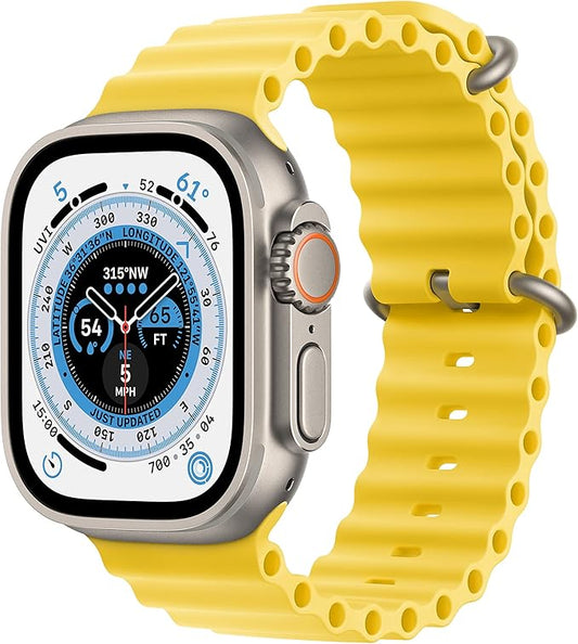 APPLE WATCH ULTRA TITANIUM CASE WITH YELLOW OCEAN BAND
