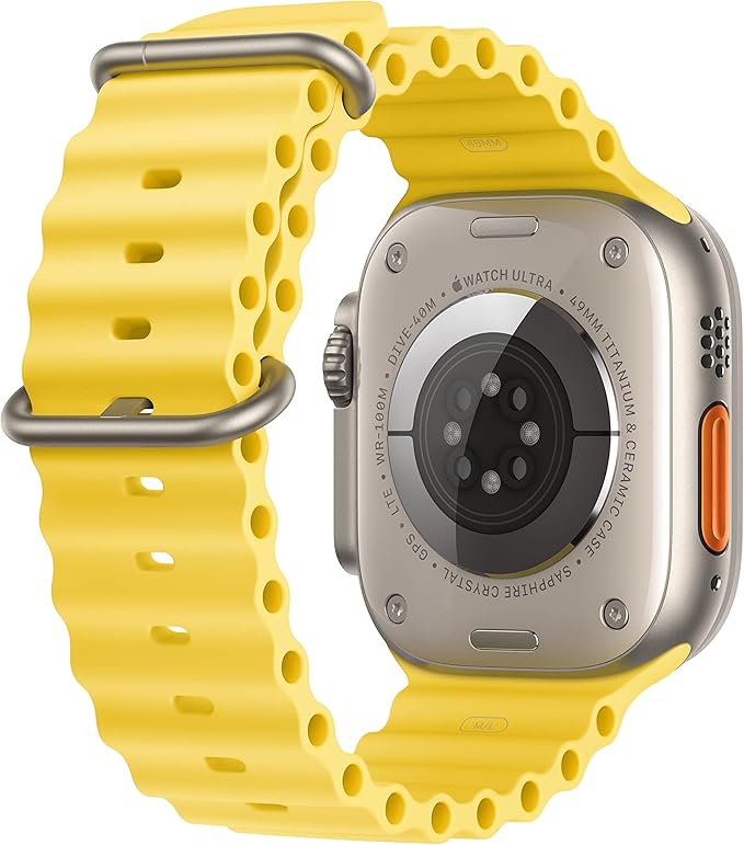 APPLE WATCH ULTRA TITANIUM CASE WITH YELLOW OCEAN BAND