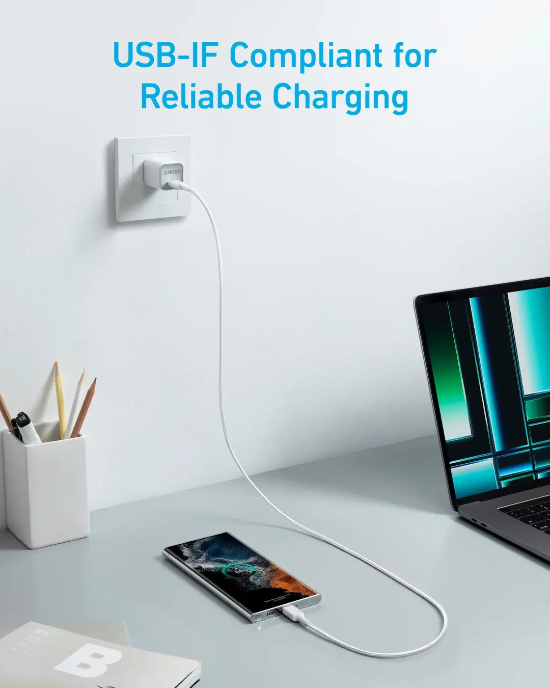 Anker 322 USB-C to USB-C Braided Cable (3FT, Black)