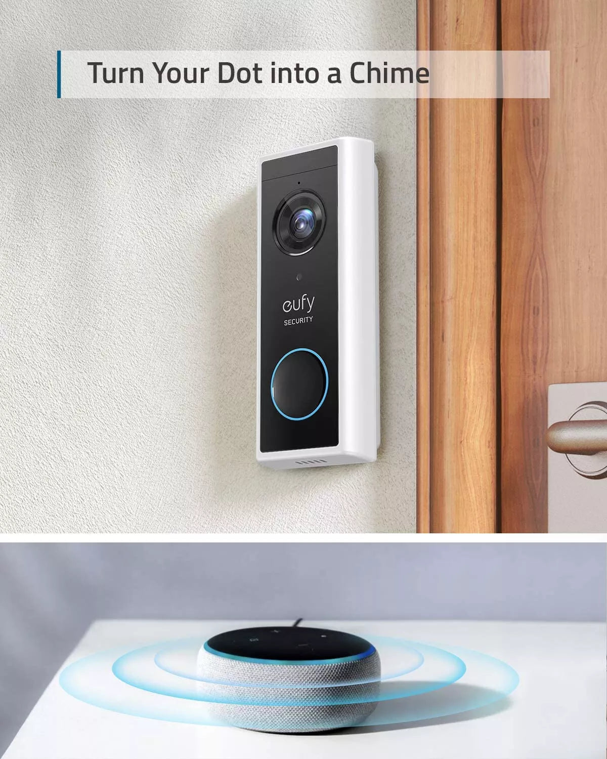 Eufy Video Doorbell 2K (Battery-Powered) - Black + White