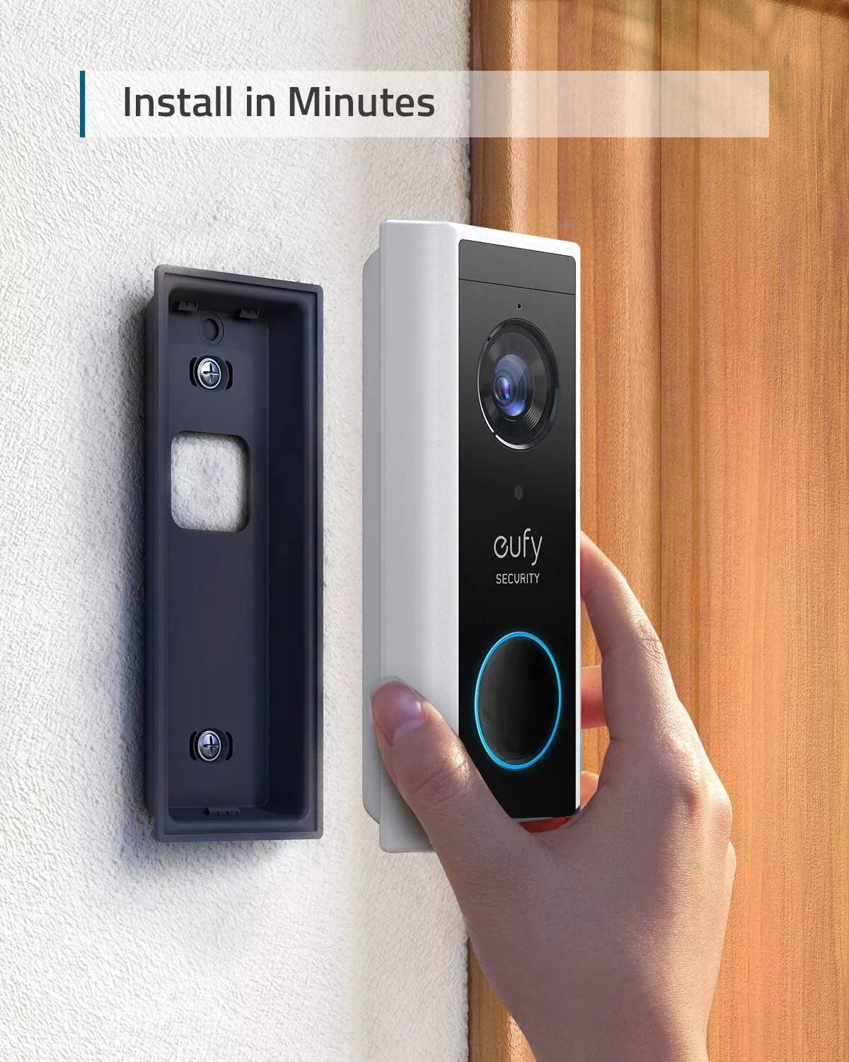 Eufy Video Doorbell 2K (Battery-Powered) - Black + White