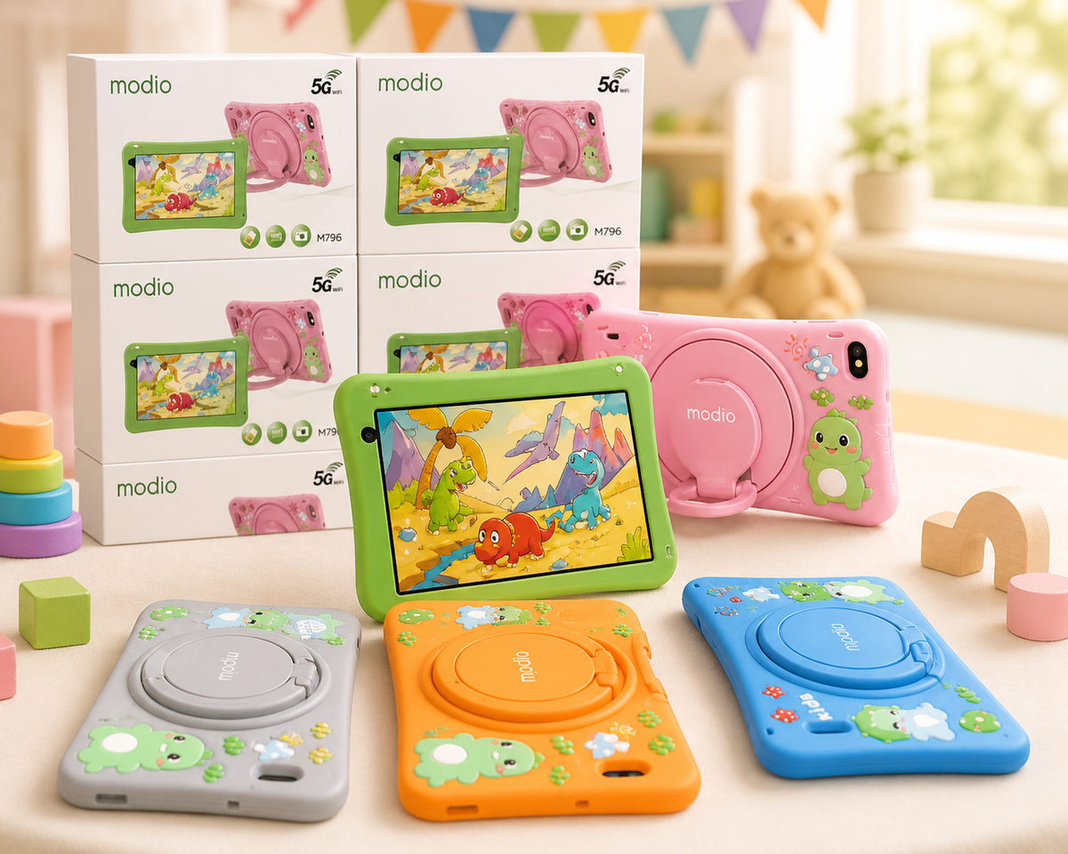 Modio M796 4G/5G 6GB/256GB Android Kids Educational Tablet, 7" Display, Android 12 OS, 4000mAh Battery, Dual SIM Slot, Parental Controls