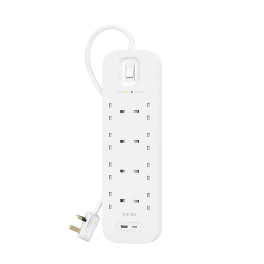 Belkin Surge Protector 8-Outlet 900 Joules, 18W USB-A + USB-C