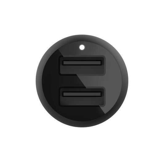 Belkin BoostCharge 24 W USB-A Car Charger with USB-A to USB-C Cable (Black)