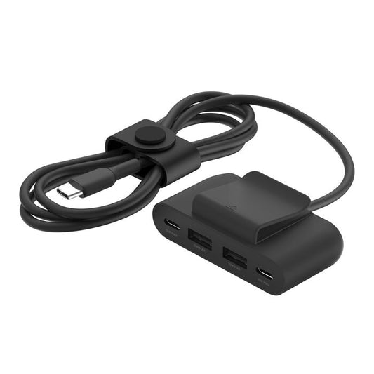 Belkin 4‑Port USB Power Extender, 2 m (6.6 ft) – Black