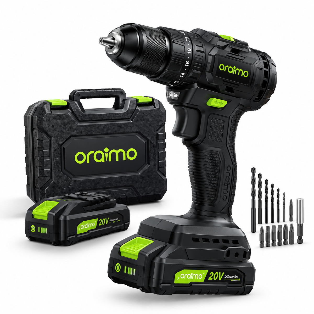 Oraimo MaxDrill 20V Cordless Versatile Power Drill Driver (Model: OSH-010A)