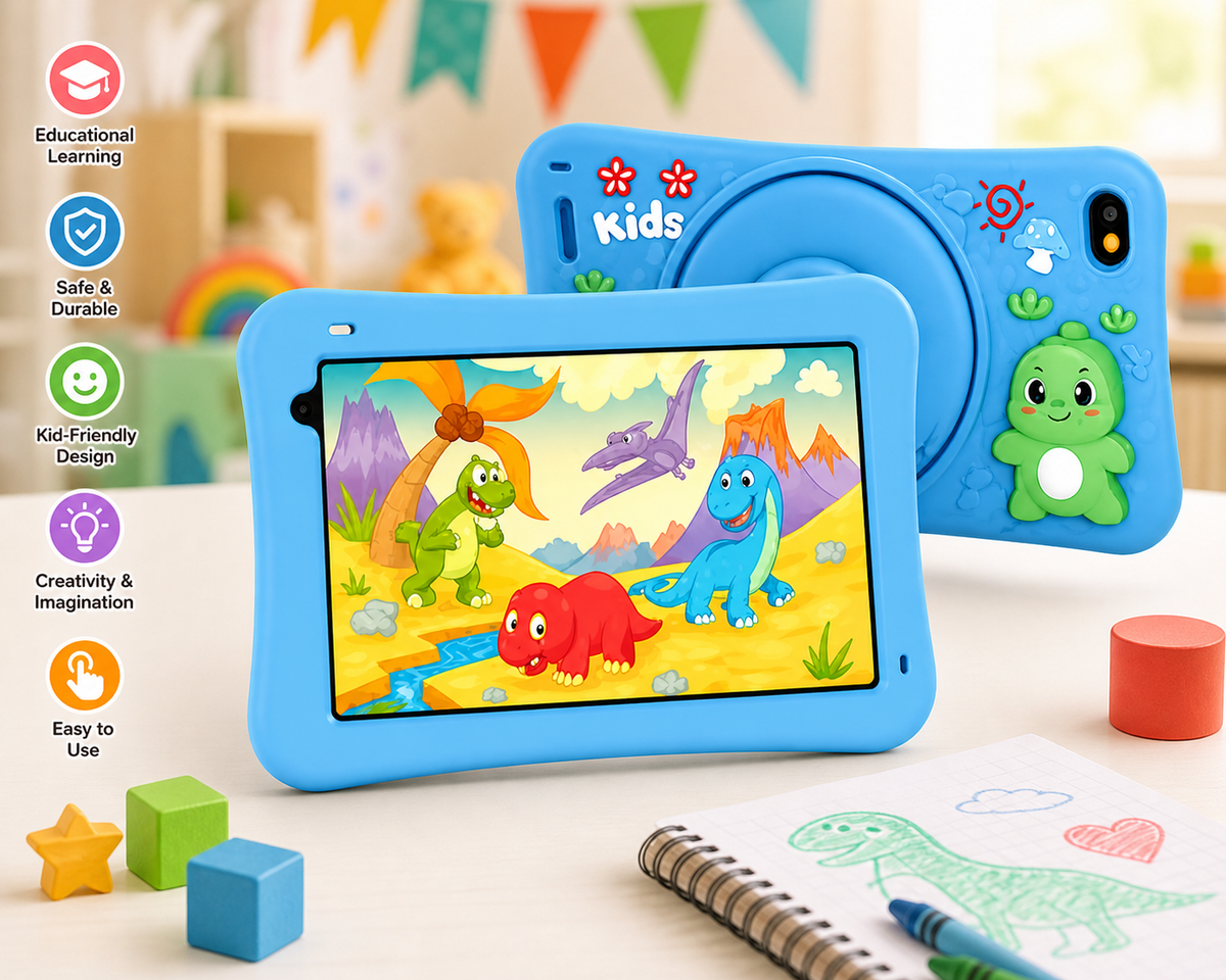 Modio M796 4G/5G 6GB/256GB Android Kids Educational Tablet, 7" Display, Android 12 OS, 4000mAh Battery, Dual SIM Slot, Parental Controls