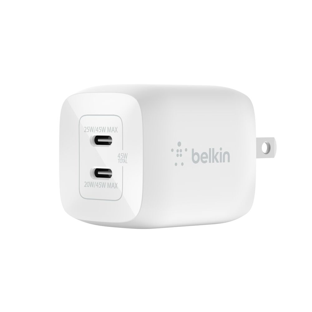 Belkin BoostCharge Pro Dual USB-C GaN Wall Charger with PPS 45 W