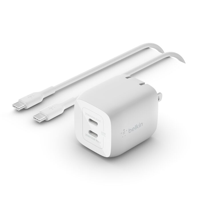 Belkin BoostCharge Pro Dual USB-C GaN Wall Charger with PPS 45 W
