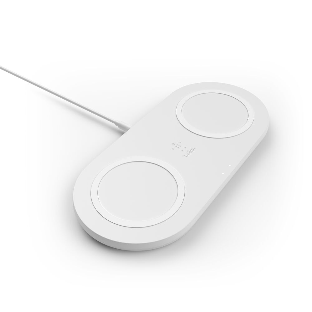 Belkin Dual Wireless Charging Pads BoostCharge – 10 W (Black or White, with Power Supply)