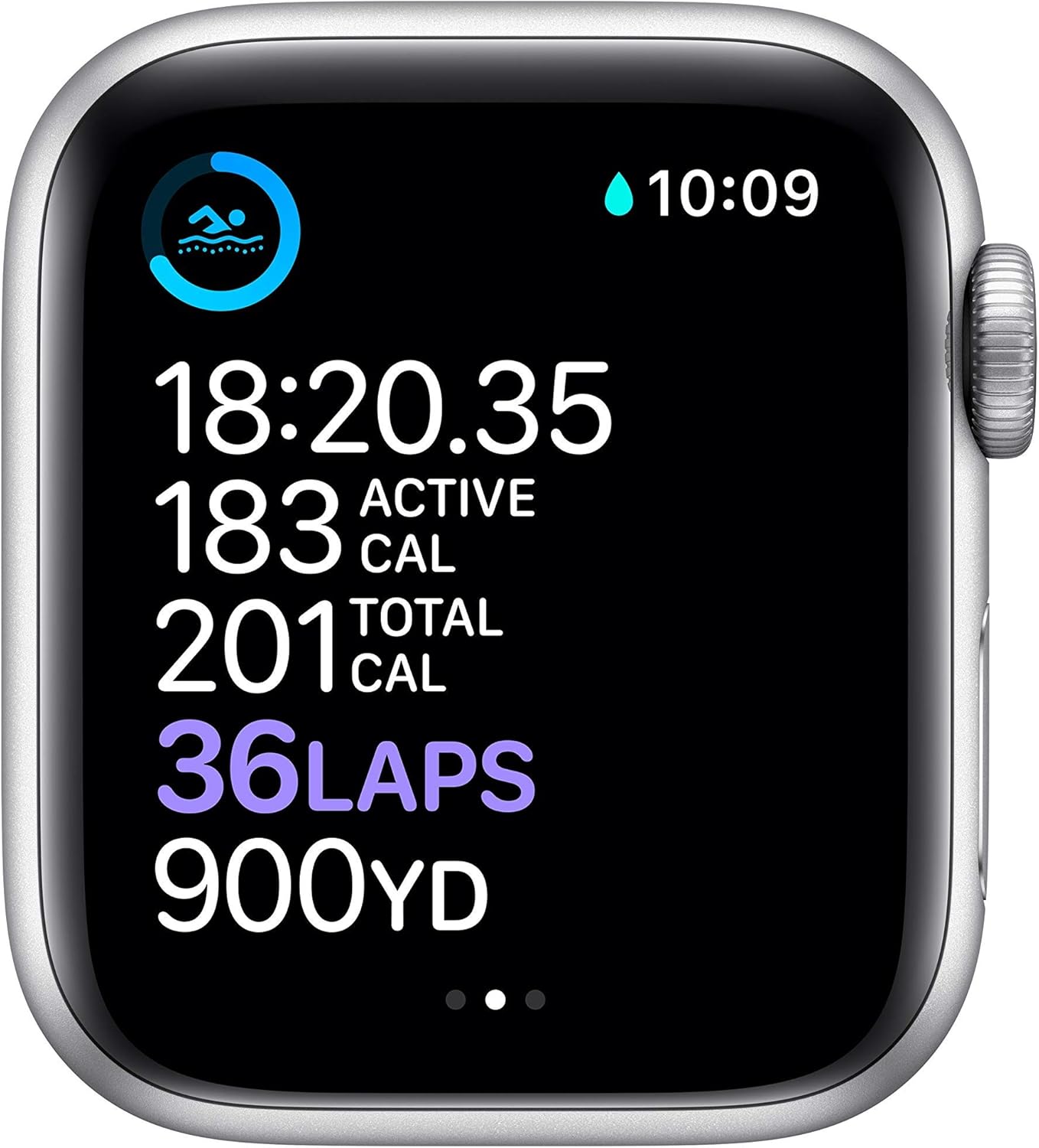 Apple Watch Series 6  – Silver Stainless Steel Case with White Sport Band (Regular)