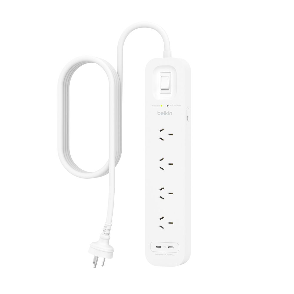 Belkin Surge Protector 4-Outlet 525 Joules, 18W USB-A + USB-C