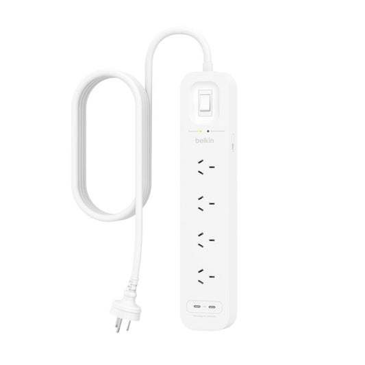 Belkin Surge Protector 4-Outlet 525 Joules, 18W USB-A + USB-C
