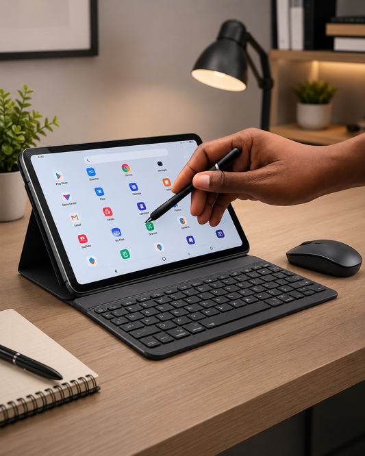 Modio M93 5G Android Tablet, 12GB RAM/ 512GB ROM, 11 Inches, Dual SIM, Android 15, 10,000mAh Battery, Includes Keyboard, Stylus, Mouse, Case, Wi-Fi, Bluetooth 5.2