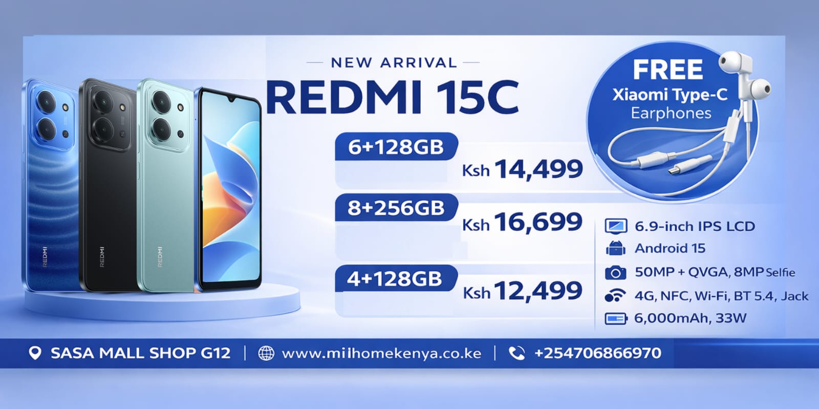 Buy Redmi 15C at Mi Home Kenya Sasa Mall Shop G12