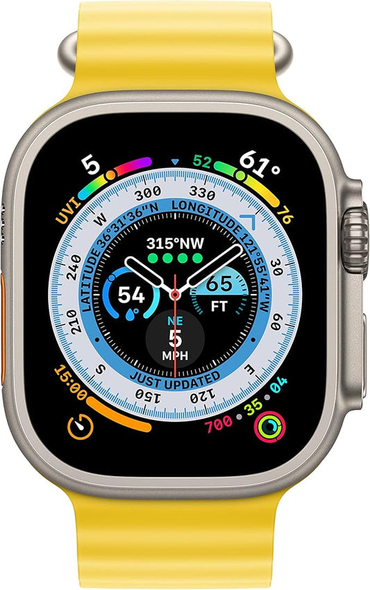 APPLE WATCH ULTRA  TITANIUM CASE WITH YELLOW OCEAN BAND