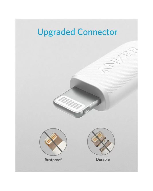 ANKER POWERLINE III USB-C TO LIGHTNING 2.0 CABLE 3FT WHITE