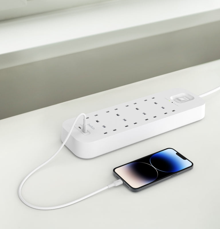 Belkin Surge Protector 8-Outlet 900 Joules, 18W USB-A + USB-C
