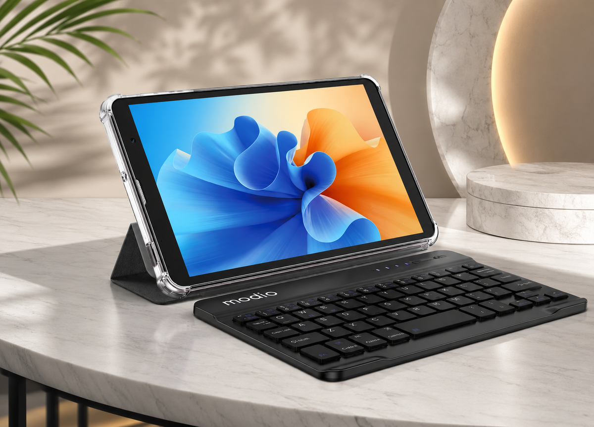 Modio M92 5G Android Tablet, 16GB/1TB, 11 Inch IPS LCD, Dual Sim,Wireless Bluetooth Keyboard & Mouse, Protective Flip Case, Stylus Pen