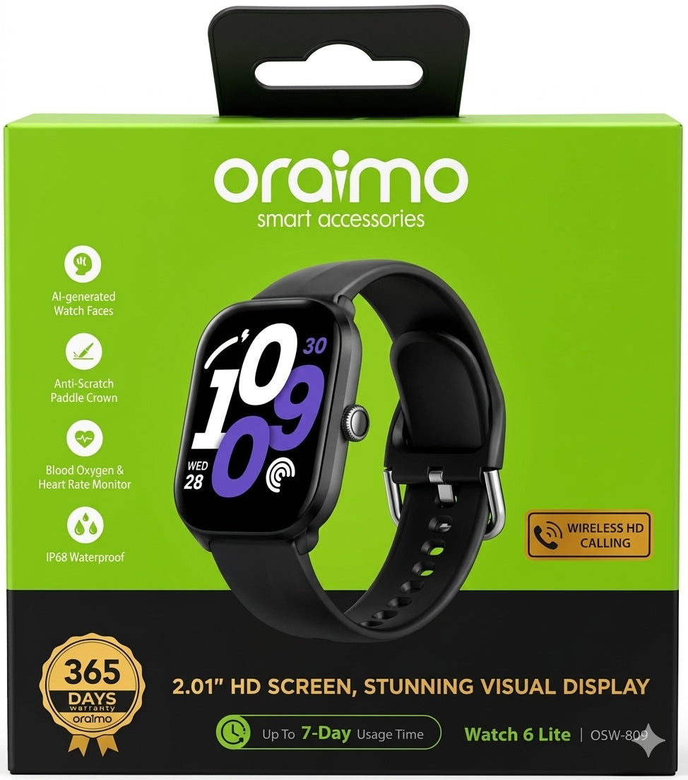 Oraimo Watch 6 Lite 2.01'' Smart Watch
