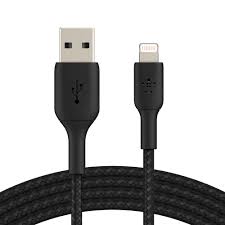 Belkin BoostCharge Braided Lightning to USB-C Cable, 2 m, Black / White