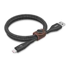 Belkin Cable Duratek Plus Lightning to USB-A with Strap 1 m – Black / White